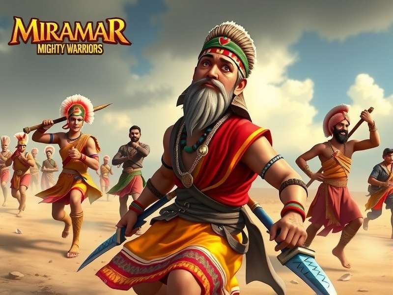 Miramar Mighty Warriors character in traditional Indian clothing